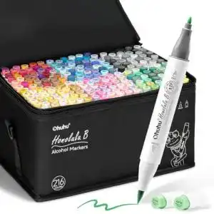 Graffiti-Stifte Ohuhu Graffiti Stifte 216 Farben: Doppelspitzen