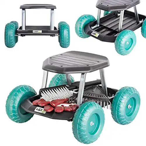 Die beste Fahrbarer Gartensitz UPP Gartenwagen bis 130 kg mit Ablage 2026 Test Bestseller Fahrbarer Gartensitz UPP Gartenwagen bis 130 kg mit Ablage