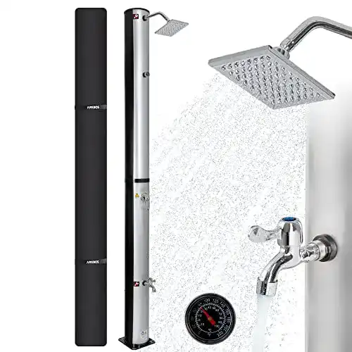 Solardusche Edelstahl Arebos Solardusche 37 Liter, 199 cm