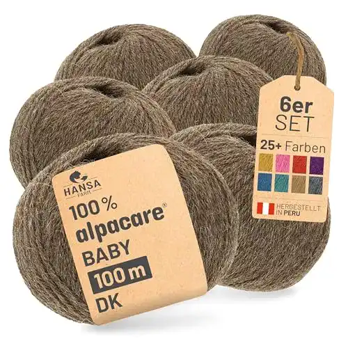 Alpakawolle HANSA-FARM Alpacare 100% waschbar, 6 x 50g