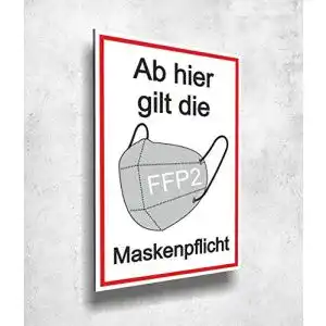 Maskenpflicht-Schild FFP2 Manschin-Laserdesign Aluverbund Schild