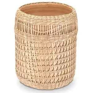 Bodenvase Decorasian für Pampasgras Deko Vase Holzoptik