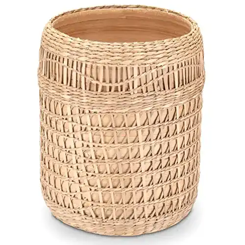 Bodenvase Decorasian für Pampasgras Deko Vase Holzoptik