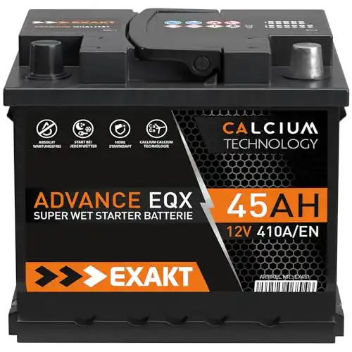 Autobatterie 45Ah EXAKT Starterbatterie PKW