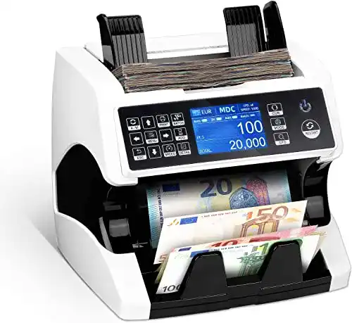 Geldzählmaschine MUNBYN Banknotenzähler mit Wertzählung