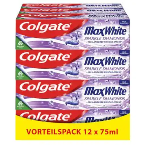 Die beste Colgate-Zahnpasta Colgate Max White Sparkle Diamonds, 12 x 2026 Test Bestseller Colgate-Zahnpasta Colgate Max White Sparkle Diamonds, 12 x