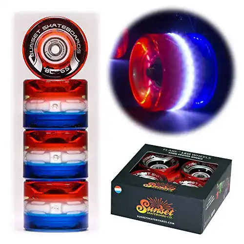 Longboard-Rollen Sunset Skateboards Sunset Flare LED 59mm/78a