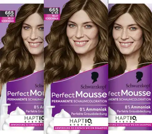 Braune Haarfarbe Perfect Mousse Schaumcoloration 6-65/665