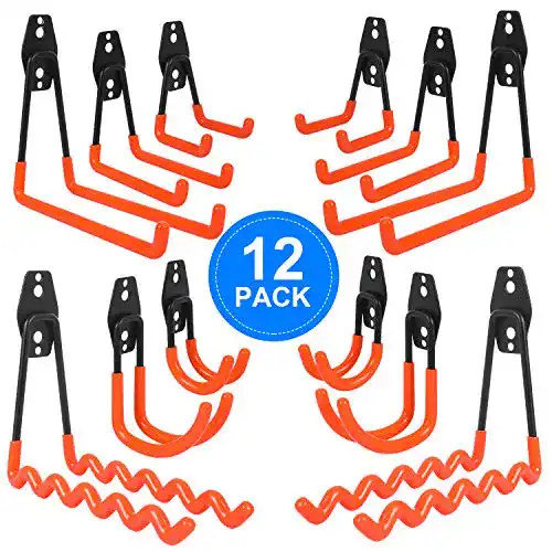 Wandhaken AojSup 12 Stück Garage Haken, Orange