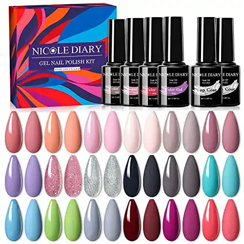 UV-Nagellack-Set NICOLE DIARY Gel Nagellack Set 20 x 8ml