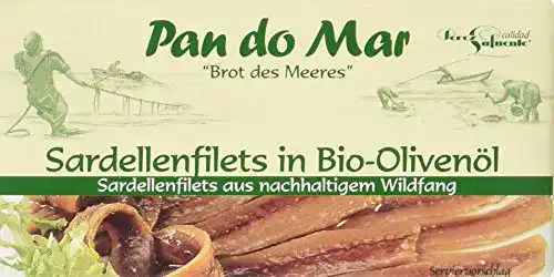 Sardellen Pan do Mar filets (Anchovis) in Bio Olivenöl, 50 g