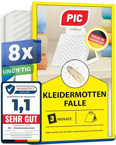 Die beste Kleidermottenfalle PIC Kleidermotten-Falle – Dreierpack = 6 Stück 2026 Test Bestseller Kleidermottenfalle PIC Kleidermotten-Falle – Dreierpack = 6 Stück