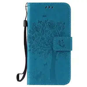 Samsung-Galaxy-S5-Hülle ISAKEN, PU Leder Flip Cover