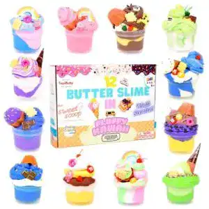 Fluffy Slime ToysButty Fluffy Schleim Kit für Kinder, 12er-Pack