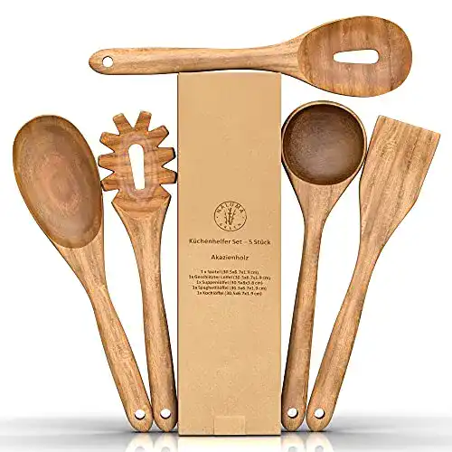 Kochlöffel-Set Naluma Green PREMIUM Holz, 5-teilig