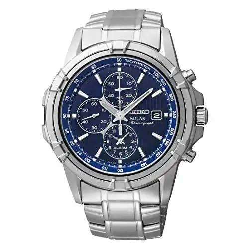 Chronograph Seiko Solar Herren-Uhr Edelstahl mit Metallband