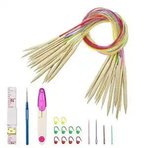 Rundstricknadeln Corrines Stricknadel Set, 18 Paar Runde Bambus