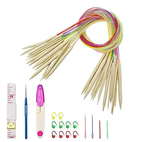 Rundstricknadeln Corrines Stricknadel Set, 18 Paar Runde Bambus