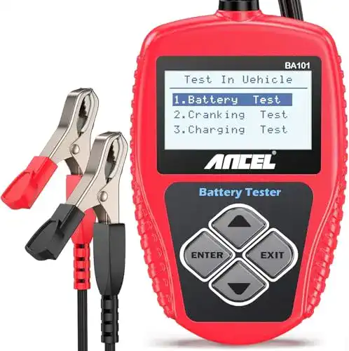 Autobatterietester ANCEL BA101 Batterietester Professional 12V 100-2000 CCA 220AH Automotive Batterie Belastungstest Testgerät Digital Analyzer Batteriezustand Test-Tool für Auto/Boot/Motorrad und Mehr
