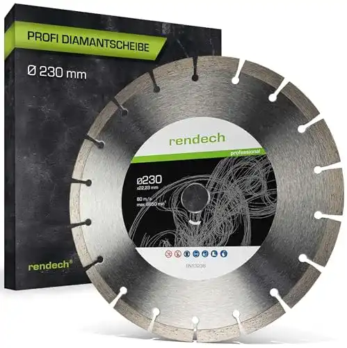 Diamanttrennscheibe 230 mm Rendech Profi Diamantscheibe 230