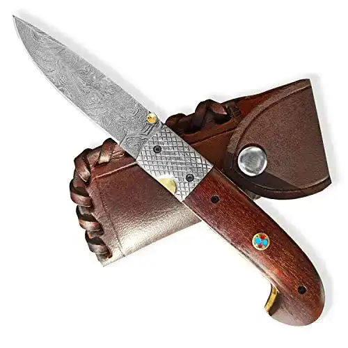 Damast-Taschenmesser Damascus Hunter Dellinger SISO Sentinell