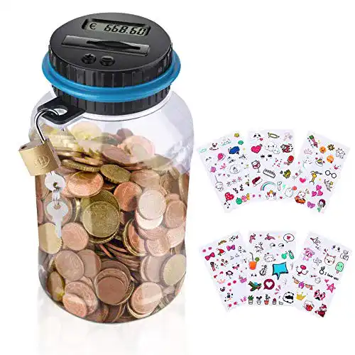 Spardose mit Zählwerk Aokyom Spardosen für Kinder, Piggy Bank