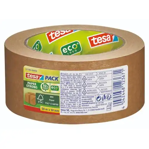 Paketklebeband tesa pack Paper ecoLogo, 50 m x 50 mm