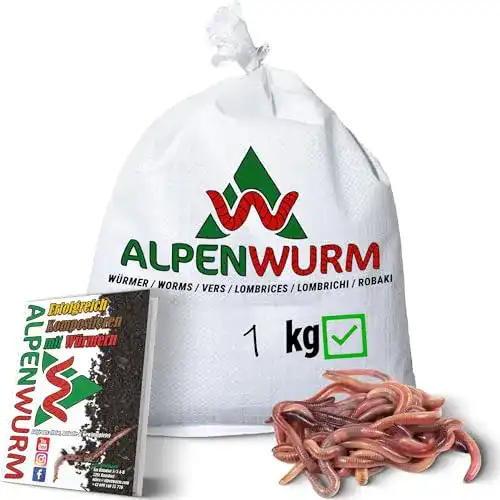 Kompostwürmer Alpenwurm 1KG (ca. 1000Stk.) Regenwürmer