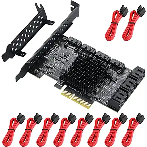 SATA-Controller MZHOU PCI-E SATA Erweiterungskarte,10 Port PCI