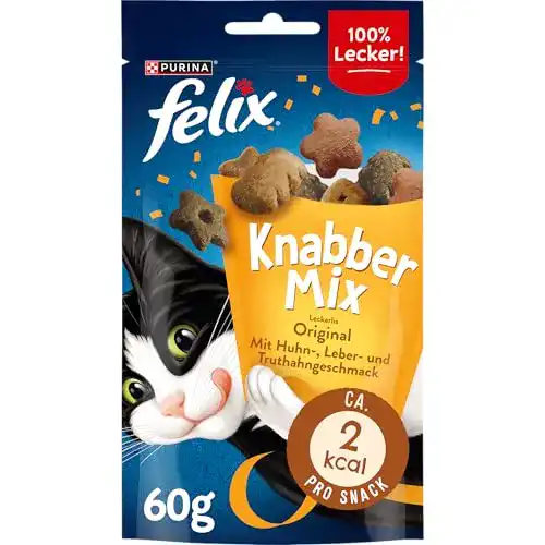 Katzenleckerlies FELIX KnabberMix Original Katzensnack, 8 x 60g