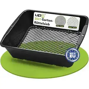 Kompostsieb UPP Gartensieb 2-in-1 | Quadratisches Sieb 36,5x27x7