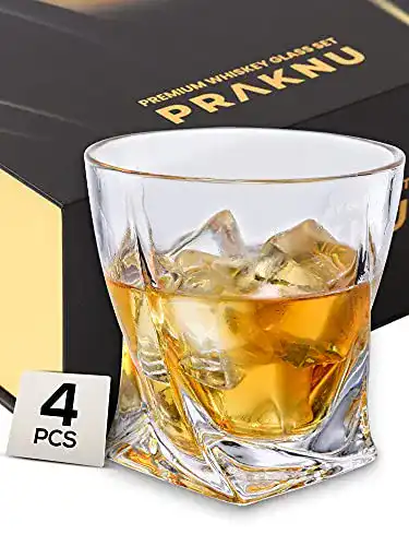 Whiskyglas Praknu Whiskey Gläser 4er Set mit Geschenkbox