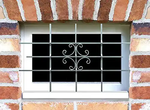 Fenstergitter LUNA Einbruchsschutz feuerverzinkt 1140 x 690 mm
