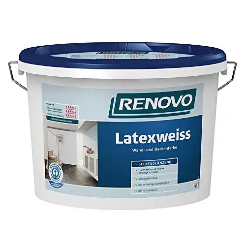 Latexfarbe Seidenglanz RENOVO Latexweiss Latexfarbe 5 L