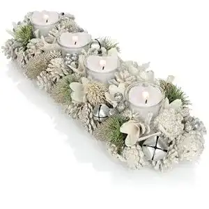 Adventskranz com-four ® länglich, Kerzenständer für 4 Kerzen