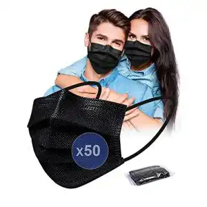 OP-Maske schwarz SOYES Einwegmasken, TYP IIR 3-lagig (50 Stück)