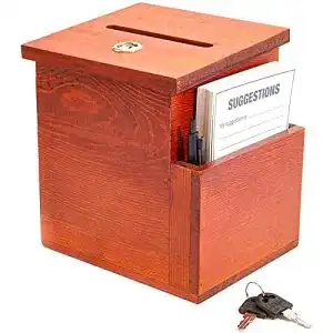 Wahlurne Juvale Vorschlagsbox aus Holz mit Schloss