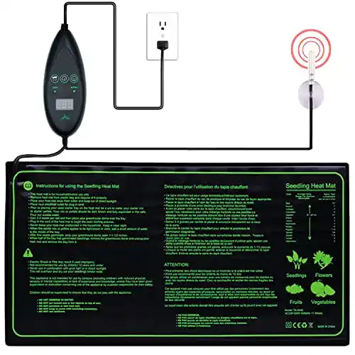 Heizmatte Pflanzen RINBO einstellbar, mit 6 Timer