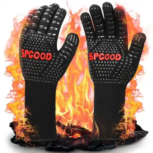 Grillhandschuhe SPGOOD hitzebeständig Grillhandschuh 800 Grad