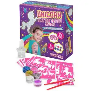 Glitzertattoos GirlZone Einhorn Glitzer Tattoo Set Kinder