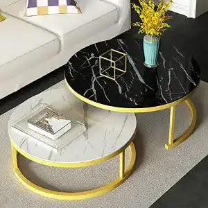 Marmor-Couchtisch FZH Hochwertiger Couchtisch im 2er Set