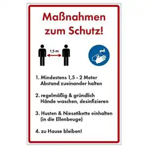 Schild Hygieneregeln geschenke-fabrik Hinweis-Schild 300×200 mm