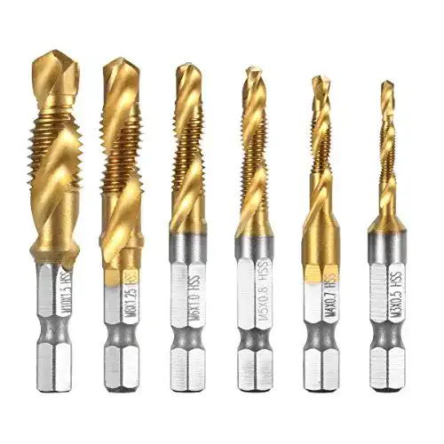 Gewindebohrer Qibaok 6 tlg Kombi 1/4” HSS M3-M10 Set Titan