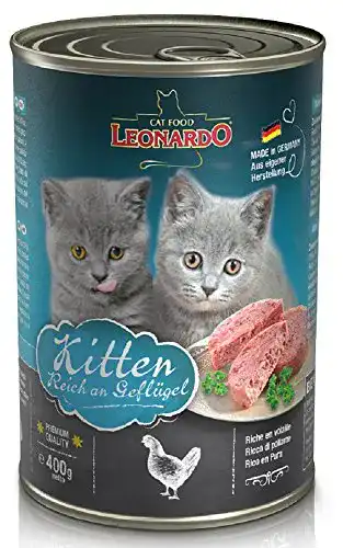 Kitten-Nassfutter 6 x 400g Leonardo Kitten reich an Geflügel