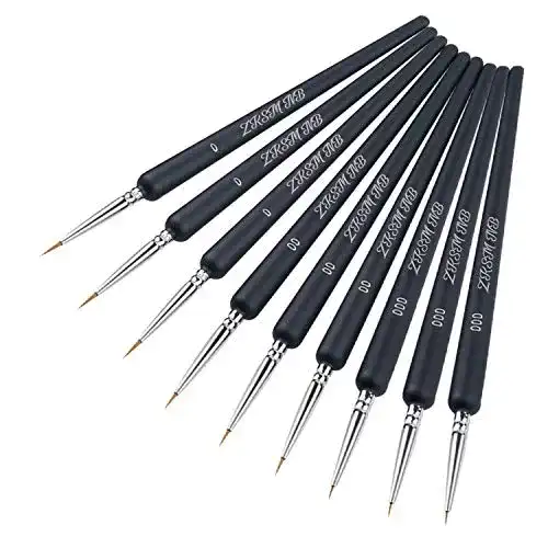 Modellbau-Pinsel ZKSMNB Pinselset Malen 9 Stück Pinselset