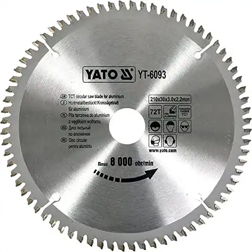 Kreissägeblatt für Aluminium Yato HM 210 x 30, 72 Zähne