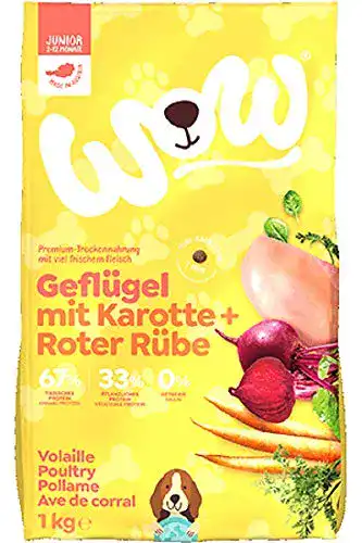 Wow-Hundefutter Wow Trockenfutter Junior mit Geflügel, 6X 1kg