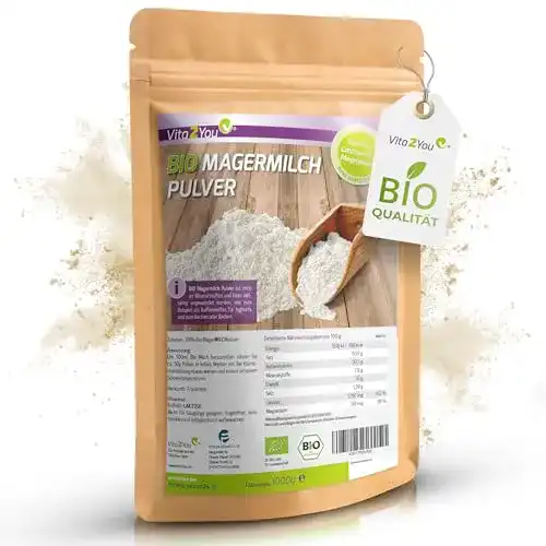Milchpulver Vita2You Bio Mager 1000g – 100% Bio Qualität, 1kg