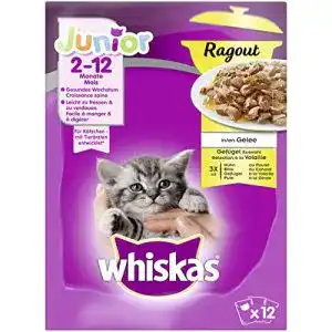 Kittenfutter whiskas Junior Ragout, Geflügel-Auswahl in Gelee