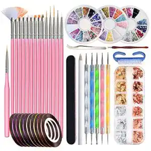 Nageldesign-Set Reeloo Pinsel für Gelnägel, 50 Stücke Zubehör